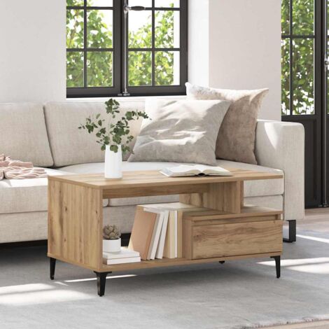 Coffee Table Artisan oak 90 x 49 x 45 cm Engineered wood vidaXL