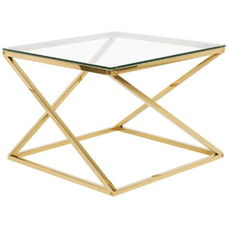 Coffee Table BEVERLY Glass Gold