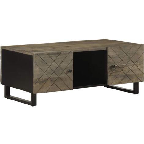 Coffee Table Black 100x54x40 cm Solid Wood Mango vidaXL