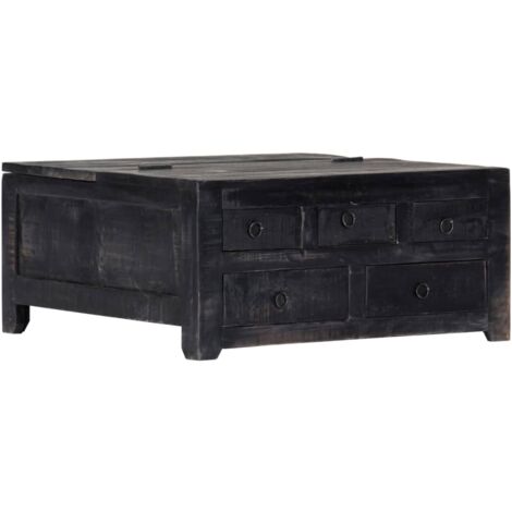 Coffee Table Black 65x65x30 cm Solid Mango Wood vidaXL