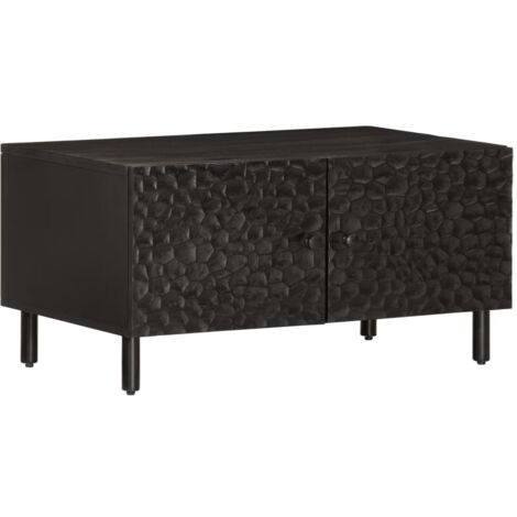 Coffee Table Black 80x50x40 cm Solid Wood Mango vidaXL