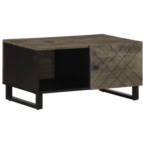 Coffee Table Black 80x50x40 cm Solid Wood Mango vidaXL