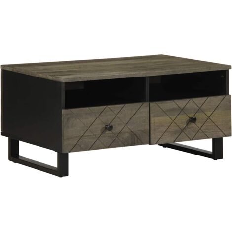 Coffee Table Black 80x54x40 cm Solid Wood Mango vidaXL