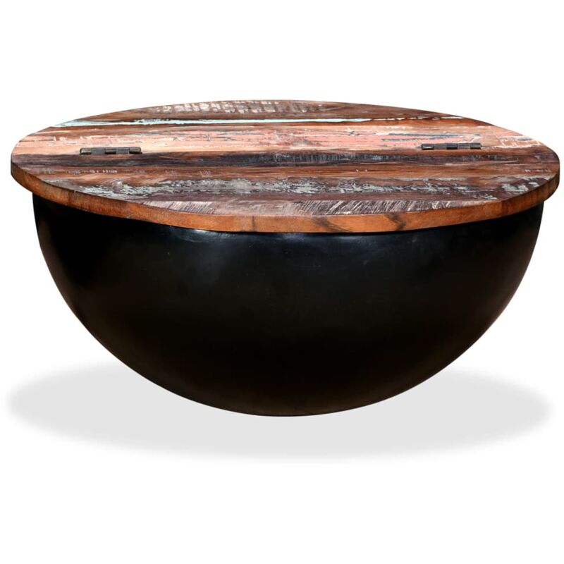 Vidaxl - Coffee Table Solid Reclaimed Wood Black Bowl Shape