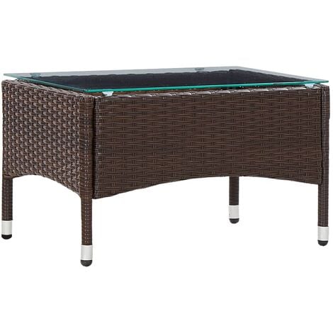 Coffee Table Brown 60x40x36 cm Poly Rattan vidaXL