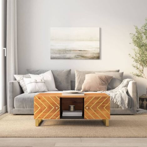 Coffee Table Brown and Black 100x54x40 cm Solid Wood Mango vidaXL