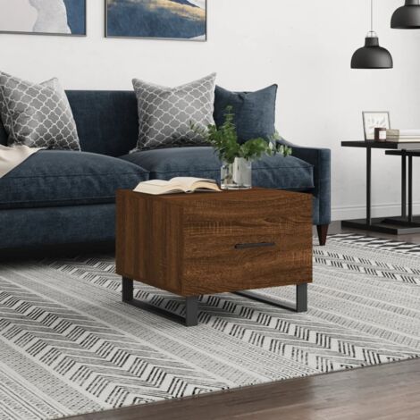 Coffee Table Brown Oak 50x50x40 cm Engineered Wood vidaXL