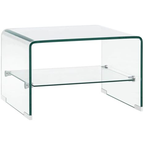 Coffee Table Clear 50x45x33 cm Tempered Glass vidaXL