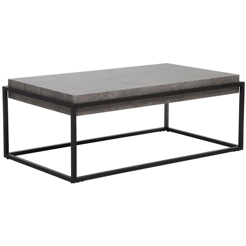 Modern Coffee Table Concrete Effect Top Metal Base Rectangular Living Room Altos