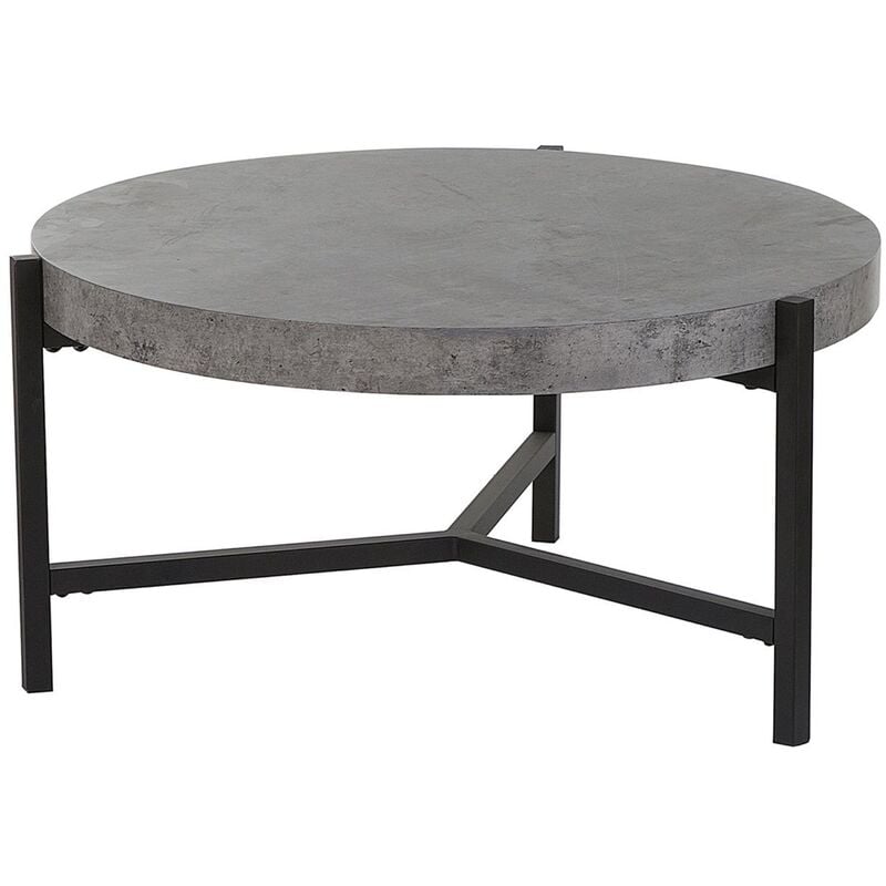 Modern Industrial Round Coffee Table Tripod Base Concrete Effect Bonita