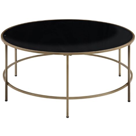 Coffee Table FLORENCE Glass Black/ Gold