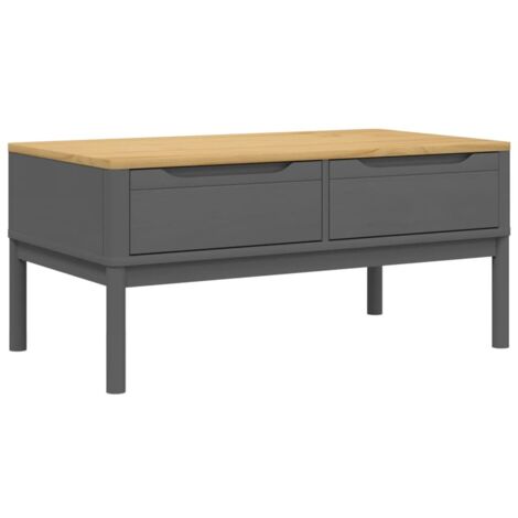 Coffee Table FLORO Grey 99x55.5x45 cm Solid Pine Wood vidaXL