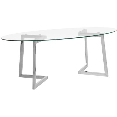 Coffee Table FRESNO Glass Silver