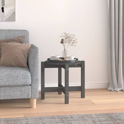 Coffee Table Grey Ø 52.5x45 cm Solid Wood Pine vidaXL