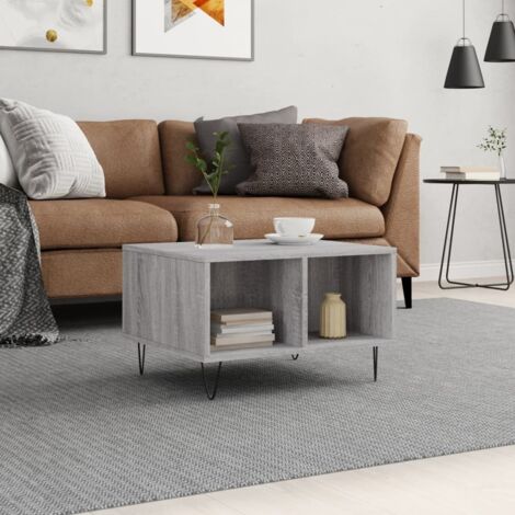 Coffee Table Grey Sonoma 60x50x36.5 cm Engineered Wood vidaXL