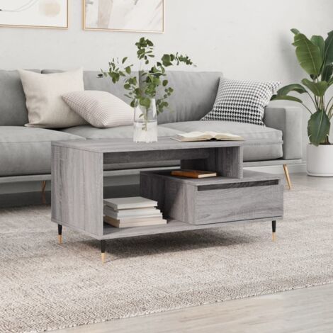 Coffee Table Grey Sonoma 90x49x45 cm Engineered Wood vidaXL