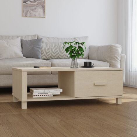 Coffee Table HAMAR Honey Brown 100x55x35 cm Solid Wood Pine vidaXL