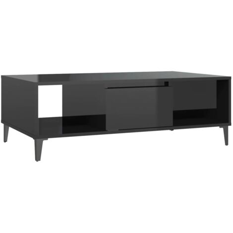 Coffee Table High Gloss Black vidaXL