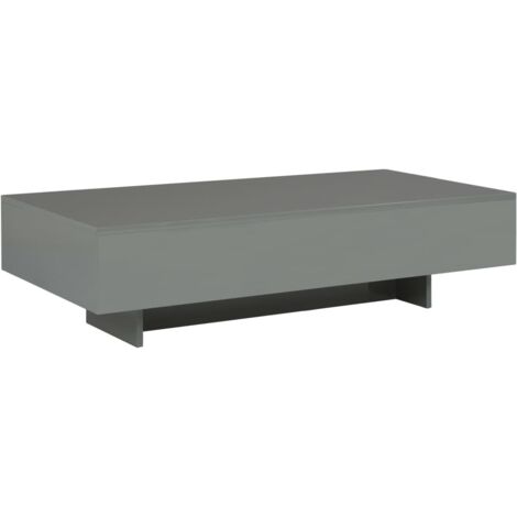 Coffee Table High Gloss Grey 115x55x31 cm MDF
