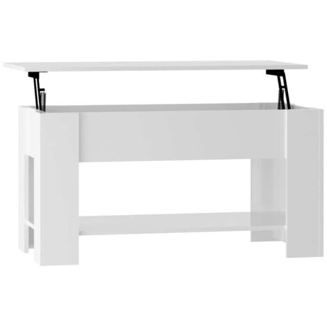 Coffee Table High Gloss White 101x49x52 cm Engineered Wood vidaXL