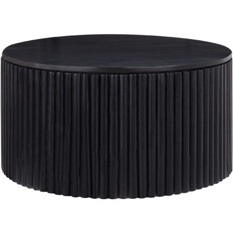 Coffee Table KIRKWOOD Mango Wood Black with Storage