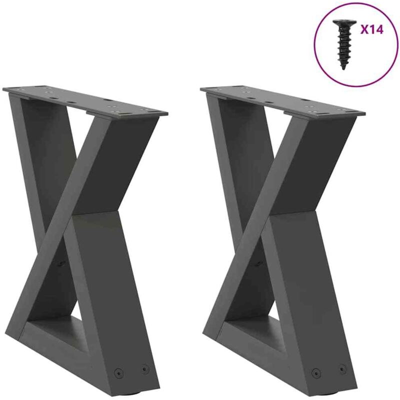 Coffee Table Legs 2 Pcs Anthracite 30x(30-31.3) Cm Steel Vidaxl