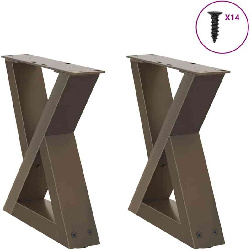 Coffee Table Legs 2 Pcs Natural Steel 30x(30-31.3) Cm Steel Vidaxl