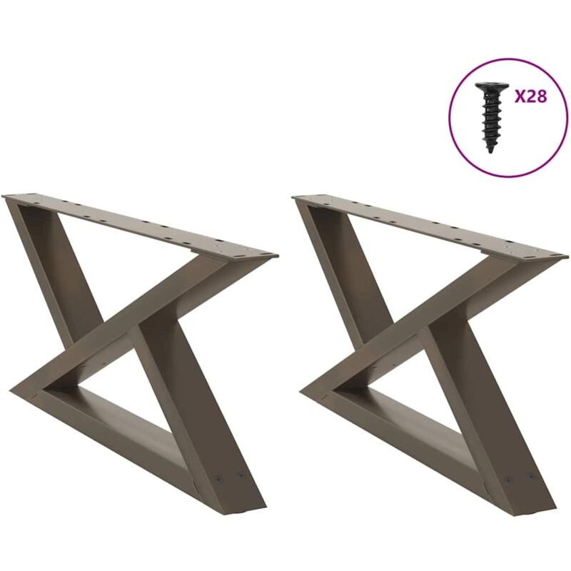Coffee Table Legs 2 Pcs Natural Steel 70x(30-31.3) Cm Steel Vidaxl