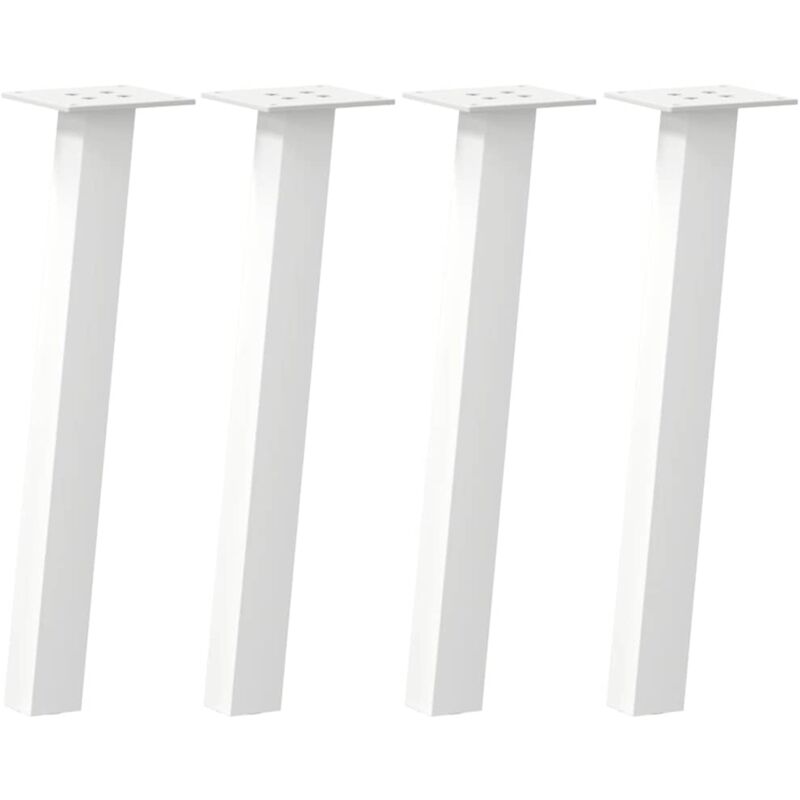 vidaXL Coffee Table Legs 4 pcs White 42 cm Steel, White