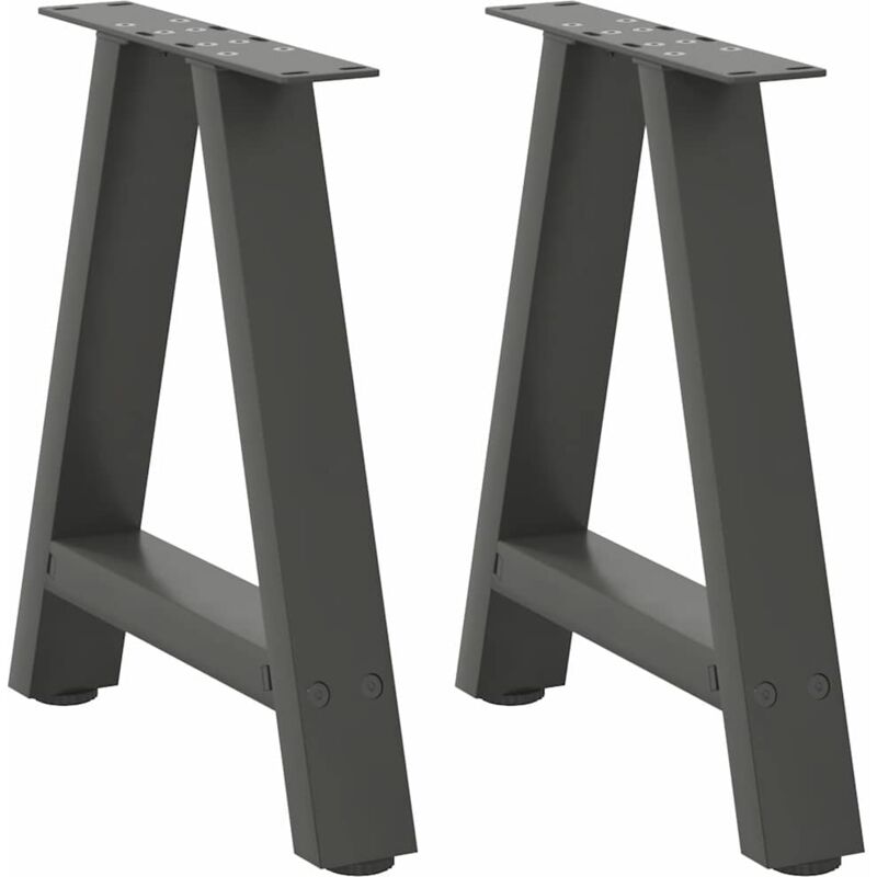 vidaXL Coffee Table Legs A-Shaped 2 pcs Anthracite 38x(42-43) cm Steel, Black