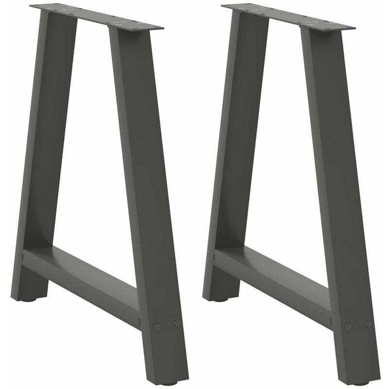 vidaXL Dining Table Legs A-Shaped 2 pcs Anthracite 80x(72-73) cm Steel, Black