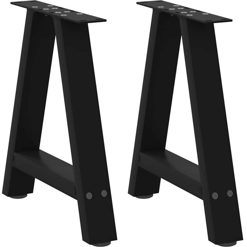 vidaXL Coffee Table Legs A-Shaped 2 pcs Black 50x(42-43) cm Steel, Black