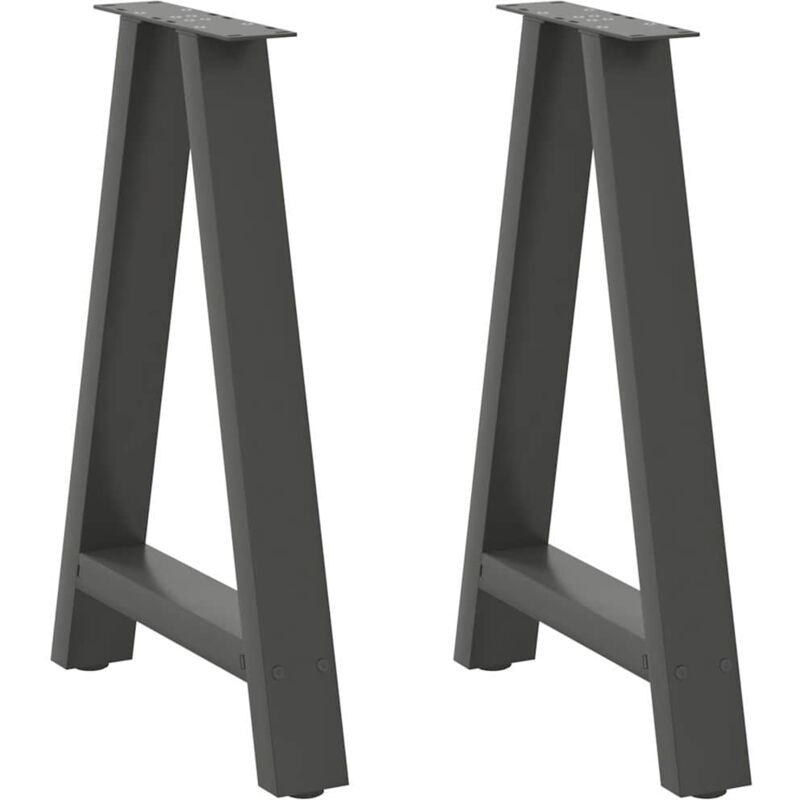 vidaXL Dining Table Legs A-Shaped 2 pcs Anthracite 60x(72-73) cm Steel, Black