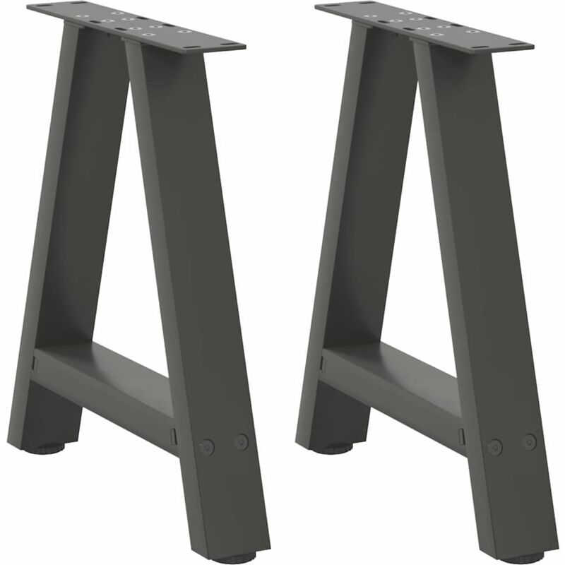 vidaXL Coffee Table Legs A-Shaped 2 pcs Anthracite 50x(42-43) cm Steel, Black