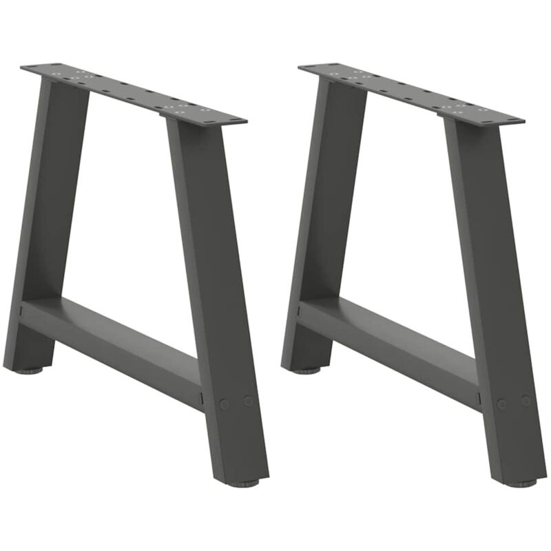 vidaXL Coffee Table Legs A-Shaped 2 pcs Anthracite 70x(42-43) cm Steel, Black