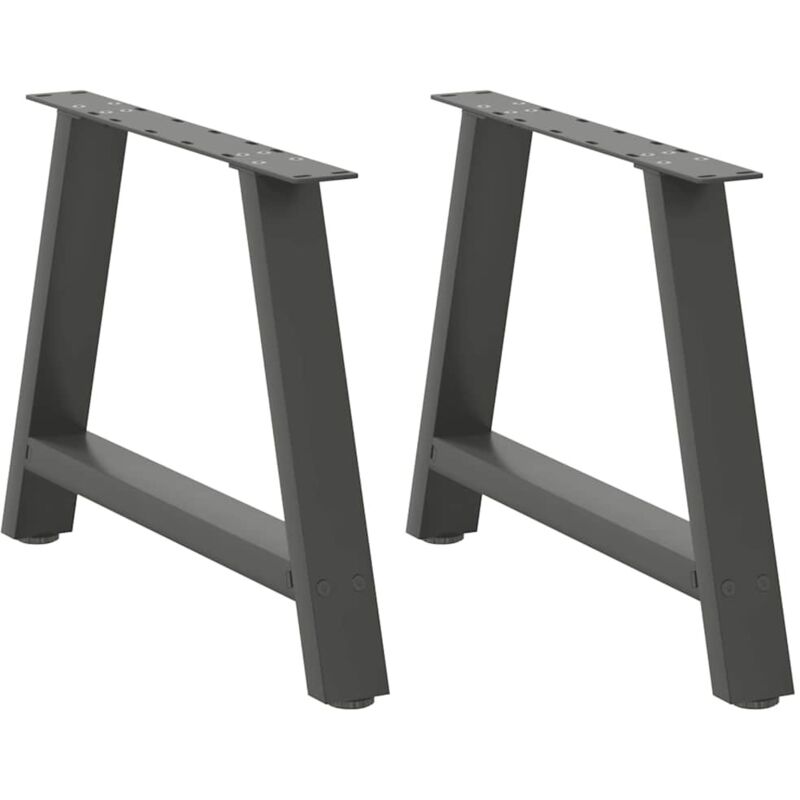 vidaXL Coffee Table Legs A-Shaped 2 pcs Anthracite 60x(42-43) cm Steel, Black