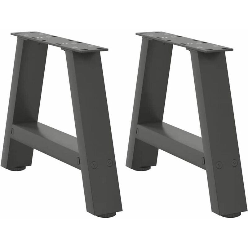 vidaXL Coffee Table Legs A-Shaped 2 pcs Anthracite 50x(30-31) cm Steel, Black