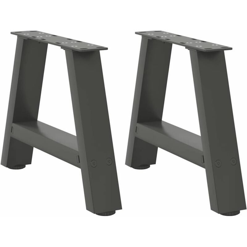 vidaXL Coffee Table Legs A-Shaped 2 pcs Anthracite 30x(30-31) cm Steel, Black