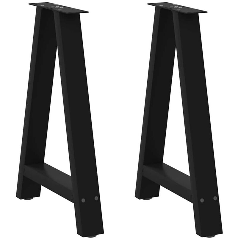 vidaXL Dining Table Legs A-Shaped 2 pcs Black 50x(72-73) cm Steel, Black