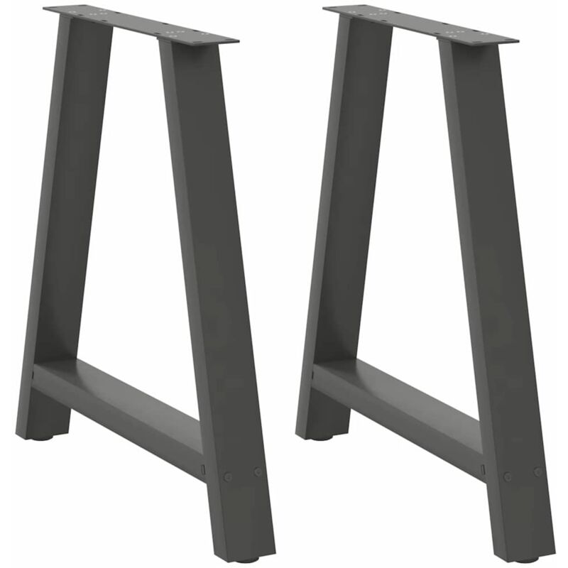 vidaXL Dining Table Legs A-Shaped 2 pcs Anthracite 70x(72-73) cm Steel, Black