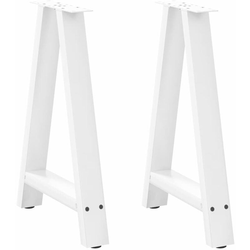 vidaXL Dining Table Legs A-Shaped 2 pcs White 50x(72-73) cm Steel, White