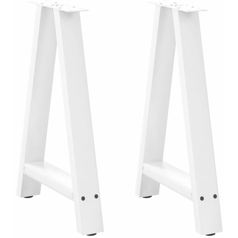 vidaXL Dining Table Legs A-Shaped 2 pcs White 60x(72-73) cm Steel, White