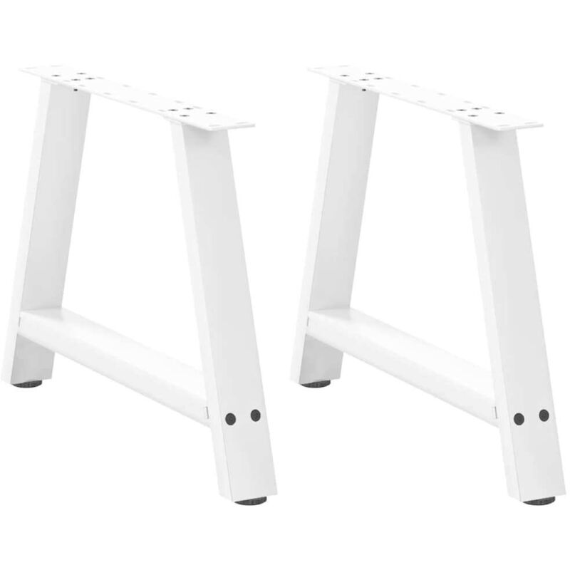 vidaXL Coffee Table Legs A-Shaped 2 pcs White 60x(42-43) cm Steel, White