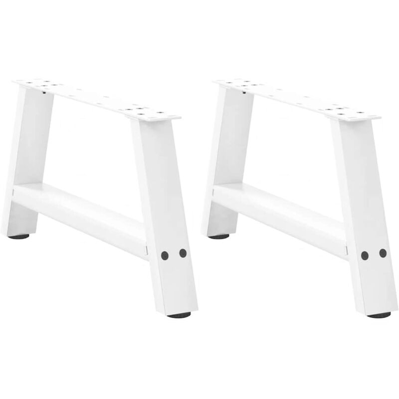 Coffee Table Legs A-Shaped 2 pcs White 60x(30-31) cm Steel Vidaxl