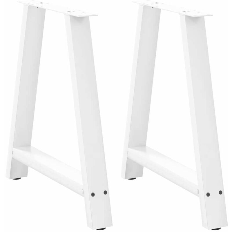 vidaXL Dining Table Legs A-Shaped 2 pcs White 80x(72-73) cm Steel, White