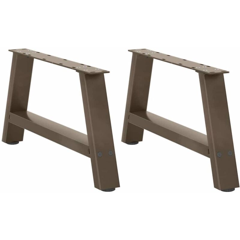 vidaXL Coffee Table Legs A-Shaped 2 pcs 70x(30-31) cm Steel, Brown