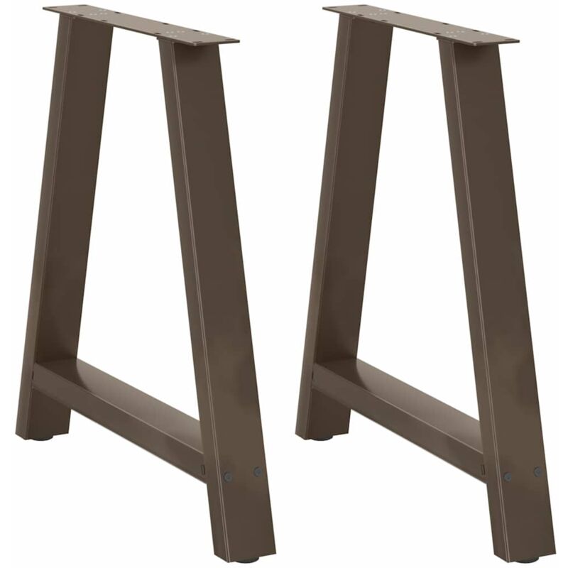 vidaXL Dining Table Legs A-Shaped 2 pcs 70x(72-73) cm Steel, Brown