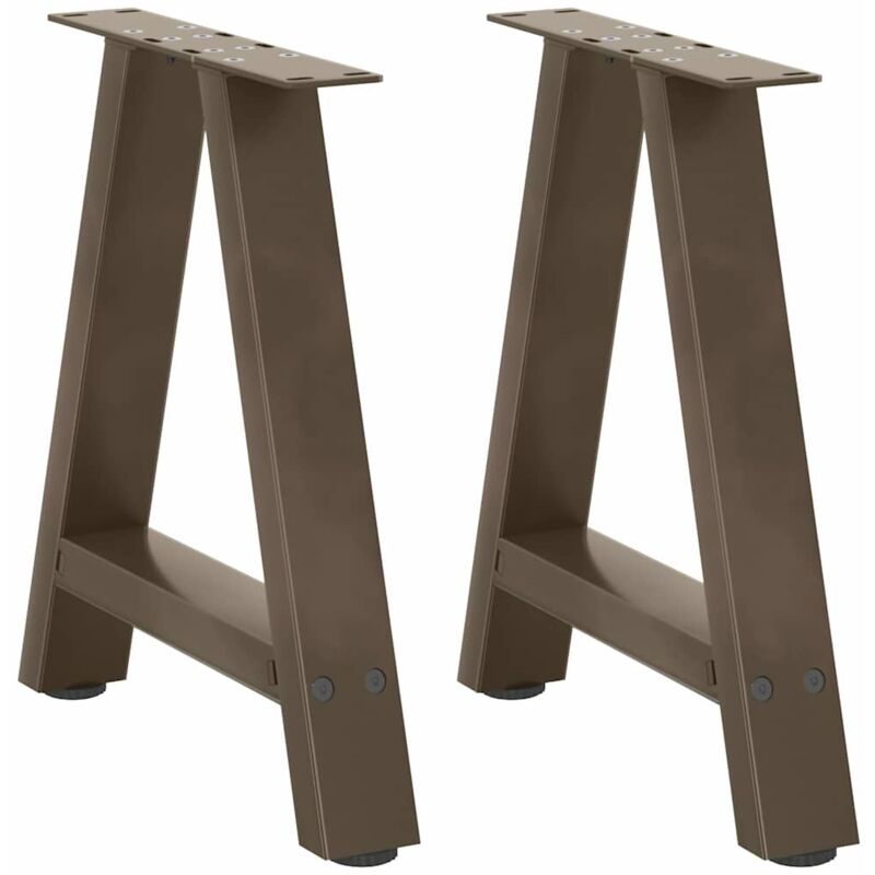 vidaXL Coffee Table Legs A-Shaped 2 pcs 38x(42-43) cm Steel, Brown
