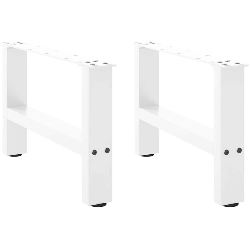 vidaXL Coffee Table Legs White 2 pcs 50x(30-31) cm Steel, White
