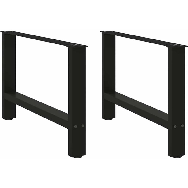 vidaXL Coffee Table Legs Black 2 pcs 70x(42-43) cm Steel, Black